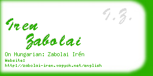 iren zabolai business card