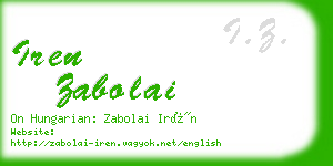 iren zabolai business card